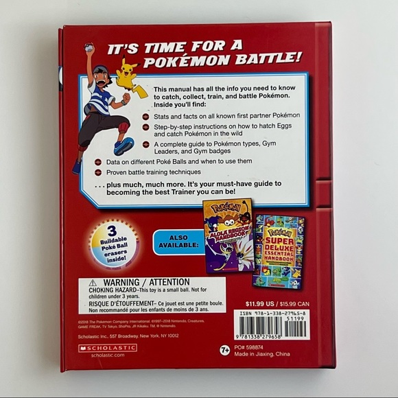 Pokémon Training Box With Manual and 3 Poké Ball Puzzle Erasers Scholastic - Picture 3 of 3